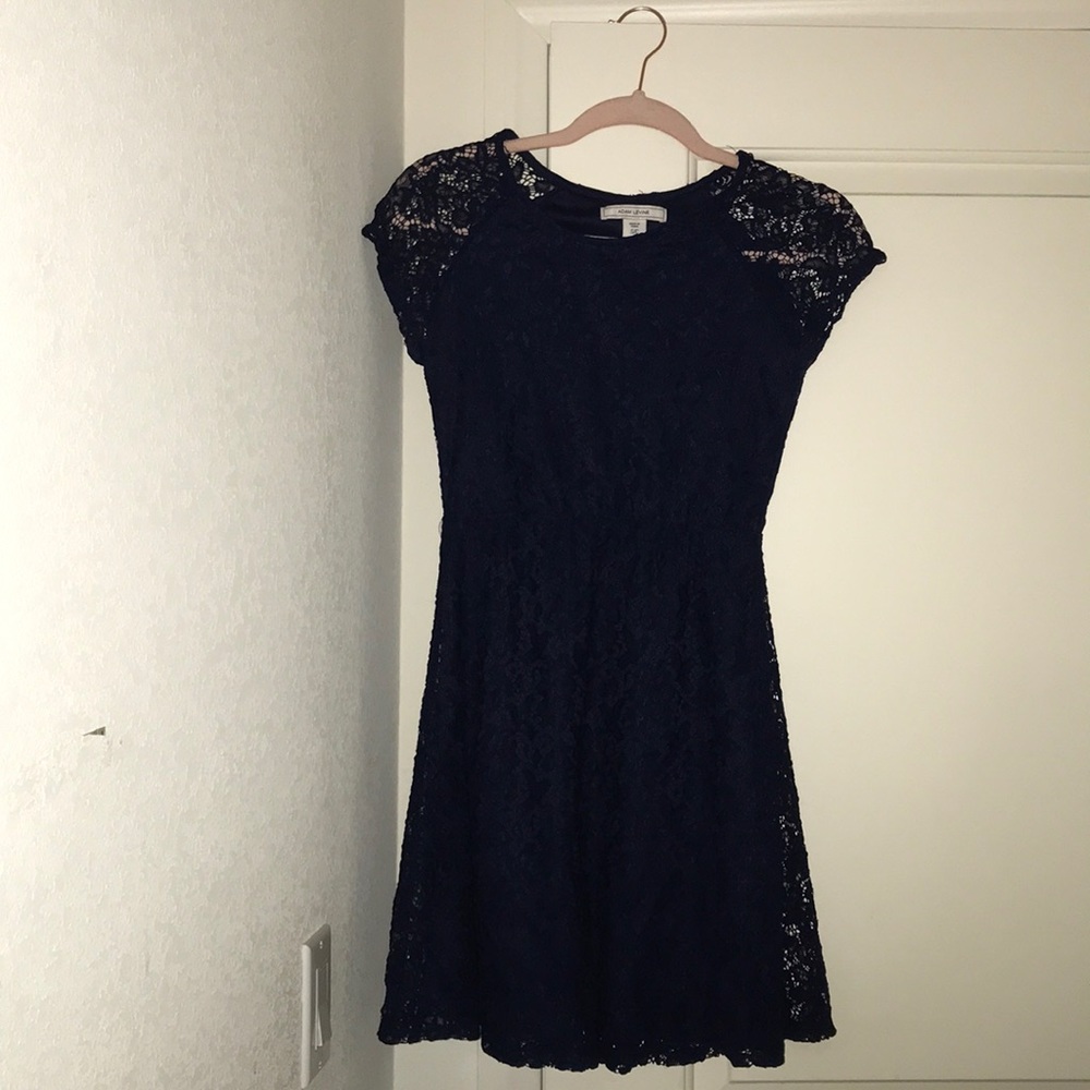 dark blue lace adam levine dress